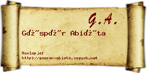 Gáspár Abiáta névjegykártya